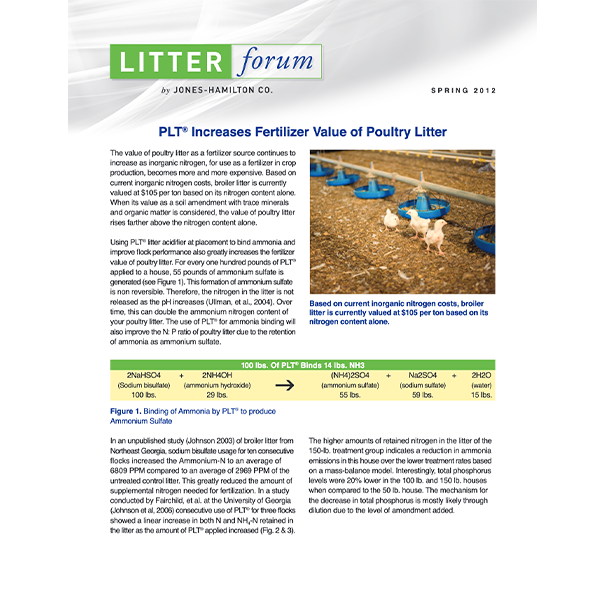 PLT Increases Fertilizer Value of Poultry Litter